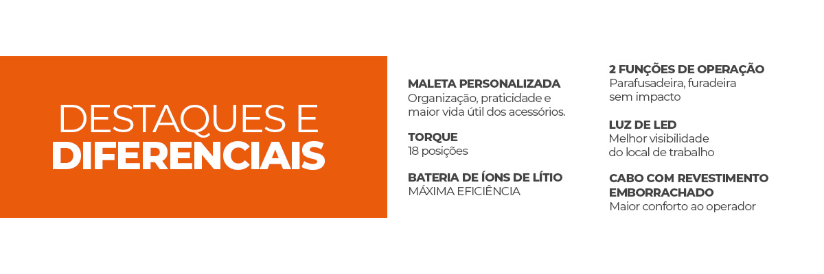 Destaques e diferenciais - PFT 012